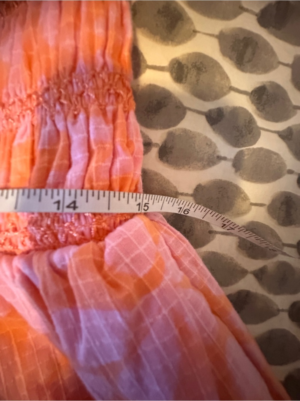 Free People Pink and Orange Smocked Strapless Mini Dress NWT - Picture 8 of 11